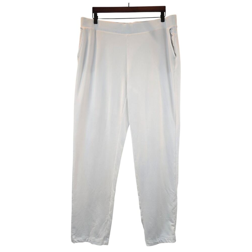J. Jill Pure Jill Pull On White Slim Leg Cropped Stretch Pants Terry Womens 2X